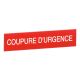  Image Etiquette autocollante avec inscription coupure d'urgence blanche sur fond rouge