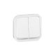  Image Commande double interrupteur ou poussoir lumineux Plexo composable blanc