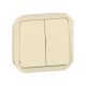  Image Commande double interrupteur ou poussoir plexo composable sable