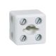  Image Bloc de jonction porcelaine bipolaire 1 trou de fixation 2,5mm² - 20x18x19mm