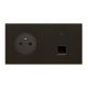  Image Art d'arnould univers epure prise de courant 2p+t et prise rj45 - noir mat