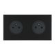 Image Art d'arnould univers epure double prise de courant 2p+t 16a 250v - noir mat
