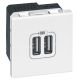  Image Prise double usb 1500 ma blanc mosaic