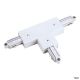  Image Connecteur en t pour rail 1 allumage 16a max, blanc, terre droite