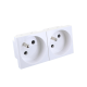  Image Prise double 2p+t encastrable 45x90 mm