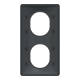  Image Ovalis - plaque de finition - 2 postes vertical - entraxe 71 mm - anthracite