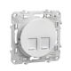  Image Odace, prise double rj45 blanc, sans connecteur (empreinte infraplus)