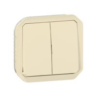  Image Commande double interrupteur ou poussoir plexo composable sable