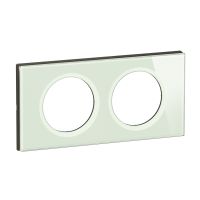  Image Plaque de finition C&eacute;liane 2 postes - Verre Opale Blanc